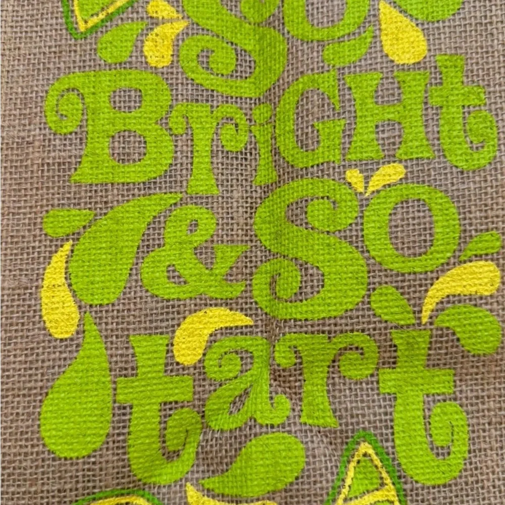 Trader Joe’s Citrus Jute Tote Bag Lemon & Lime 9 Gallon Cotton Handle/NWT - Picture 5 of 7